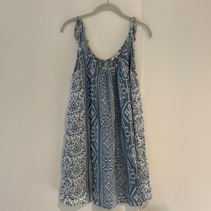 Blue and white Madewell swim coverup